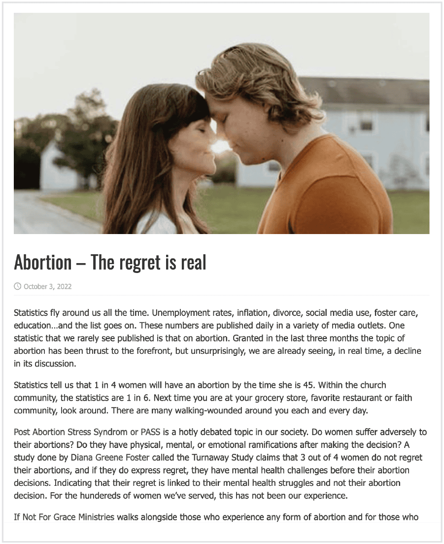 Partner Article - Abortion-The Regret is Real